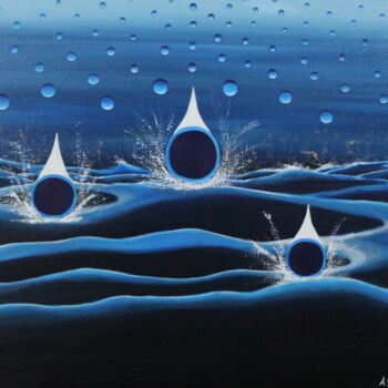 Peinture intitulée "Fais tomber la pluie" par Aurélie Goarzin, Œuvre d'art originale, Huile Monté sur Châssis en bois