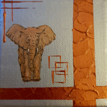 Painting titled "Eléphant" by Aurélie Ligier, Original Artwork, Acrylic