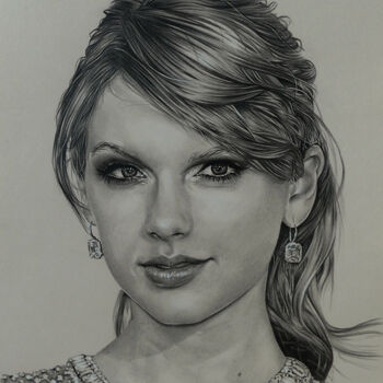 Dessin intitulée "Portrait de Taylor…" par Aurélie Nativel, Œuvre d'art originale, Crayon