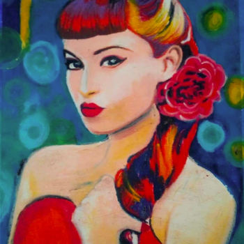 Dessin intitulée "Rosy" par Aurélie Bourguignon/Art'Nb, Œuvre d'art originale, Pastel