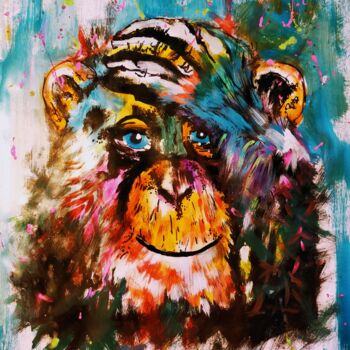 Peinture intitulée "Monkey 3" par Aurélie Bourguignon/Art'Nb, Œuvre d'art originale, Acrylique