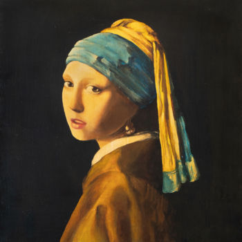 Malerei mit dem Titel "la jeune fille à la…" von Aurélie Dejoie, Original-Kunstwerk, Acryl