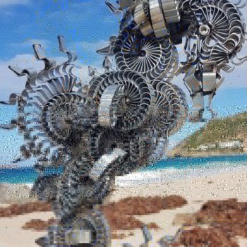 Sculpture titled "hippocampe by DvisD…" by Dvis Dformes, Original Artwork, Metals