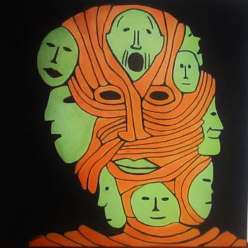Pintura titulada "Mascarade" por Aorlius, Obra de arte original, Acrílico