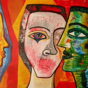 Malerei mit dem Titel "Ombres colorées" von Aurélie Sarrazin, Original-Kunstwerk, Acryl