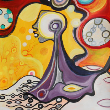 Peinture intitulée "Danseuse sur la lig…" par Aurélie Sarrazin, Œuvre d'art originale, Huile