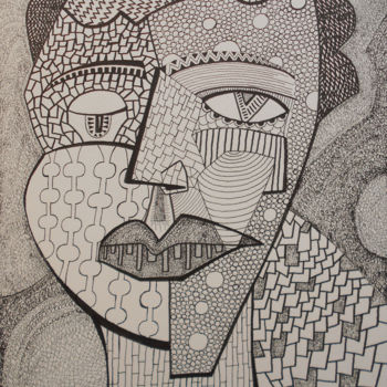 Drawing titled "Le Rêveur" by Aurélie Sarrazin, Original Artwork, Ink