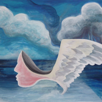 Peinture intitulée "Aile d'ange" par Aurélie Sarrazin, Œuvre d'art originale, Acrylique