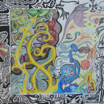Dessin intitulée "L'Emblème de la Cré…" par Aurélie Sarrazin, Œuvre d'art originale, Crayon