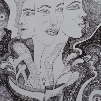 「La flore aux Expres…」というタイトルの描画 Aurélie Sarrazinによって, オリジナルのアートワーク, インク