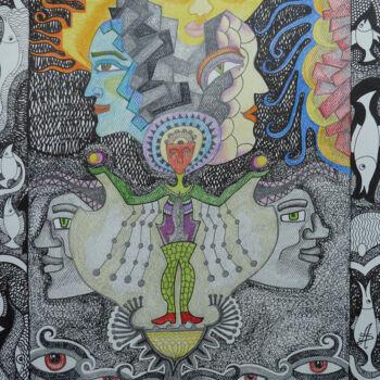 Dessin intitulée "L'Equilibriste" par Aurélie Sarrazin, Œuvre d'art originale, Crayon
