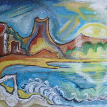 Pintura titulada "La Baie ensoleillée" por Aurélie Sarrazin, Obra de arte original, Acrílico