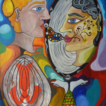 Painting titled "Miroir-Transfuge" by Aurélie Sarrazin, Original Artwork, Acrylic
