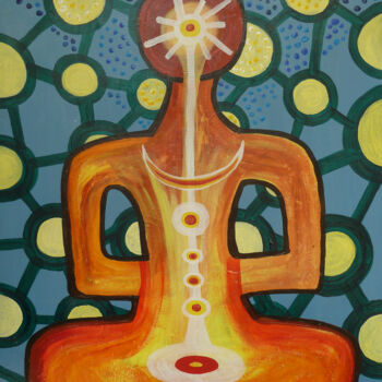 Painting titled "Energie" by Aurélie Sarrazin, Original Artwork, Acrylic