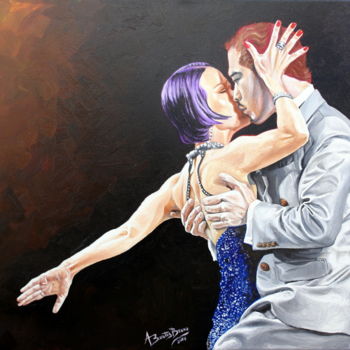 Painting titled "Tango II" by Aurelio Bentes Bravo, Original Artwork, Oil