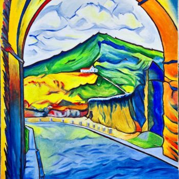 Malerei mit dem Titel ""Arco do Bispo - Po…" von Aurelio Bentes Bravo, Original-Kunstwerk, Öl