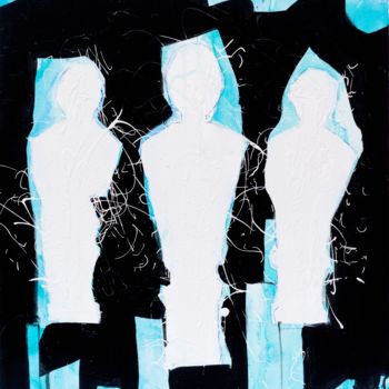 Pintura intitulada "3-ombres-blanches.j…" por Aurkeo, Obras de arte originais, Acrílico
