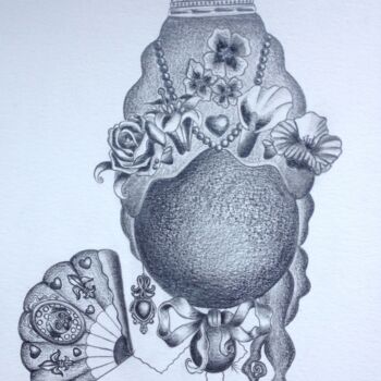 Drawing titled "Marie-Antoinette" by Aurorae, Original Artwork, Pencil