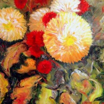 Malerei mit dem Titel "Flowers" von Aurora Lunic, Original-Kunstwerk, Öl
