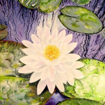 Pintura titulada "Spiritual Flower" por Aurora Lunic, Obra de arte original, Oleo