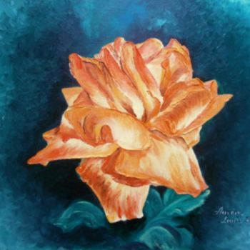 Malerei mit dem Titel "Yellow Rose" von Aurora Lunic, Original-Kunstwerk