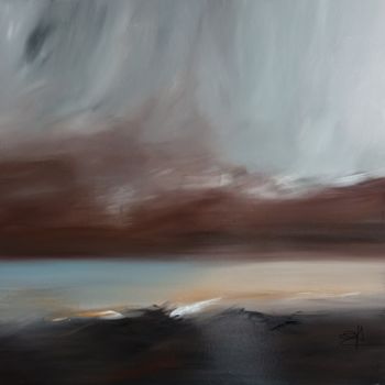 Peinture intitulée "Mer de sable noir" par Aurore Franc, Œuvre d'art originale, Acrylique