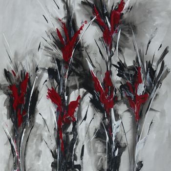 Painting titled "plumeaux" by Aurore Franc, Original Artwork, Acrylic