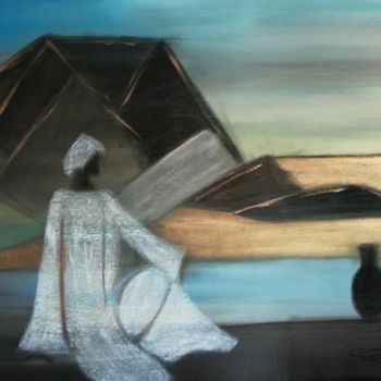 Peinture intitulée "Le regard d'evasion…" par Aurore Franc, Œuvre d'art originale, Acrylique