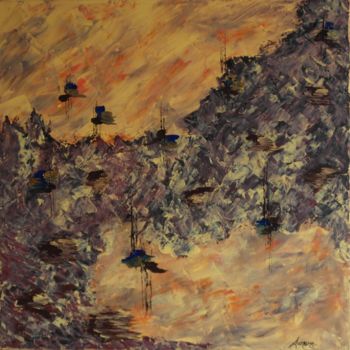 Peinture intitulée "Dune de tinfou 40x4…" par Aurore Franc, Œuvre d'art originale