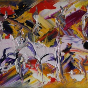 Painting titled "Valser   50x20  hui…" by Aurore Franc, Original Artwork