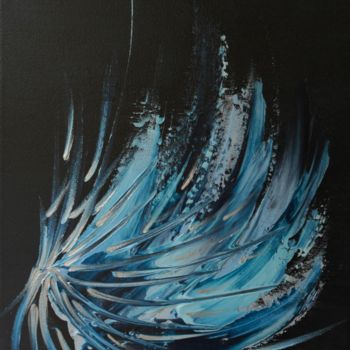 Peinture intitulée "Le bleu s'exprime…" par Aurore Franc, Œuvre d'art originale, Huile