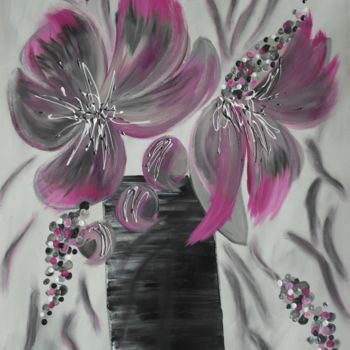 Painting titled "Un jour rose 50x70…" by Aurore Franc, Original Artwork, Acrylic