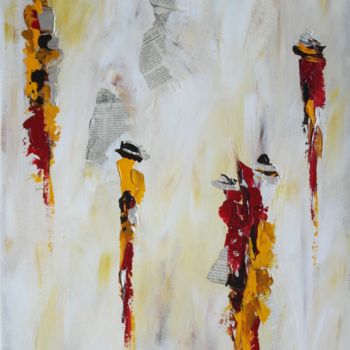 Painting titled "Elégance en chapeau…" by Aurore Franc, Original Artwork, Other