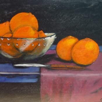 Painting titled "Nature morte aux or…" by Aurore Griffon, Original Artwork, Acrylic