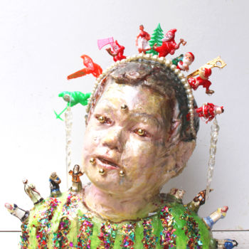 Sculpture titled "Merry christmas" by Aurore Lanteri, Original Artwork, Plastic