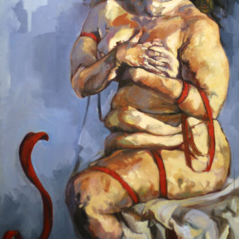 Red Silk Ribbon Odalisque