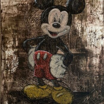 Peinture intitulée "Mickey" par Aurore Terrier, Œuvre d'art originale, Acrylique Monté sur Châssis en bois