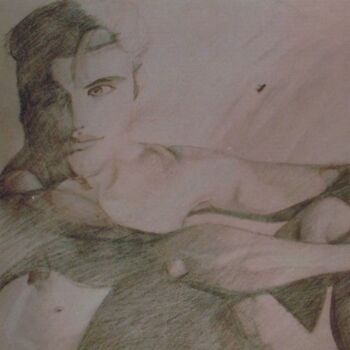 Desenho intitulada "Homme nue" por Aurore Thomas, Obras de arte originais