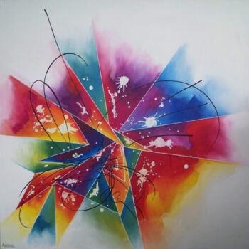Painting titled "EXPLOSION" by Aurore Thomas, Original Artwork, Oil
