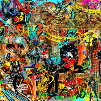 Digital Arts με τίτλο "KING OF POP" από Aurore Joly, Αυθεντικά έργα τέχνης, Φωτογραφία Μοντάζ