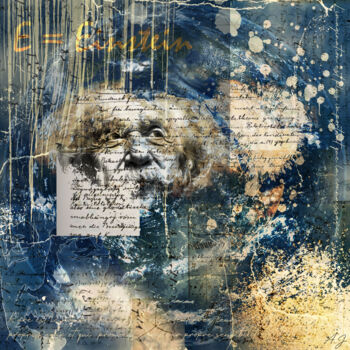 Arts numériques intitulée "E= Einstein" par Aurore Joly, Œuvre d'art originale, Peinture numérique