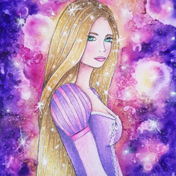 Painting titled "Raiponce" by Aurore Loallyn, Original Artwork, Other