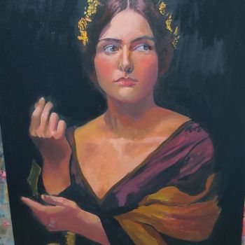 Картина под названием "Portrait of a girl" - Дона, Подлинное произведение искусства, Масло