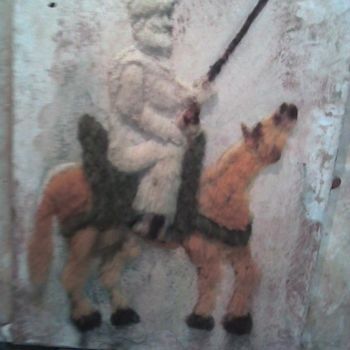 Peinture intitulée "le cavalier de laine" par Autodidactngadi, Œuvre d'art originale, Huile