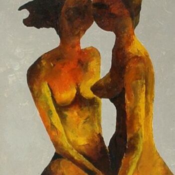 Painting titled "Lesbians" by Autres Artistes, Original Artwork, Oil