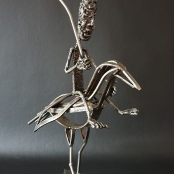 Sculptuur getiteld "Le chasseur d'étoil…" door Sandrine Plumard, Origineel Kunstwerk, Metalen