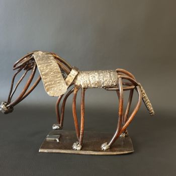 Sculpture titled "Jo" by Sandrine Plumard, Original Artwork, Metals