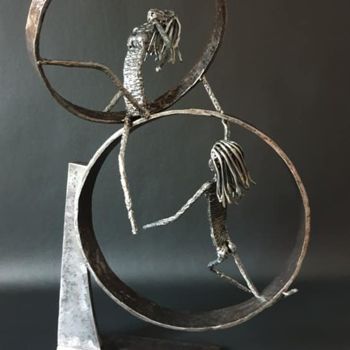 Sculpture titled "Elles" by Sandrine Plumard, Original Artwork, Metals