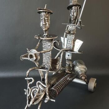 Sculpture titled "En vadrouille" by Sandrine Plumard, Original Artwork, Metals