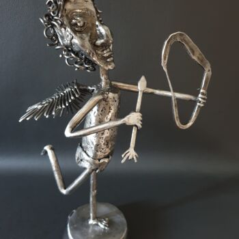 Sculpture intitulée "Cupidon" par Sandrine Plumard, Œuvre d'art originale, Métaux